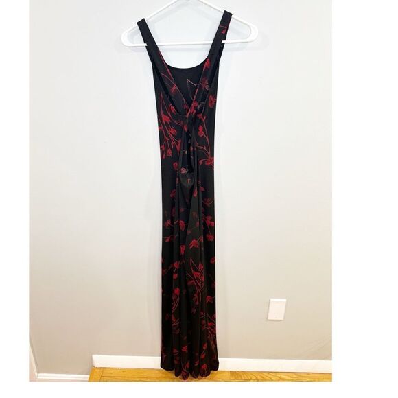 Vintage 90s byer black and red floral maxi dress - Picture 3 of 4